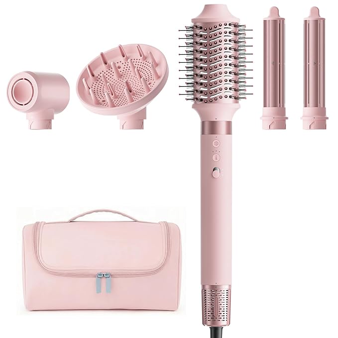 5 in 1 High-Speed Hot Air Styler - Professional Frizz-Free Hair Dryer Brush, Fast Drying Hair Dryer with Diffuser, No Heat Damage Air Styler Wrap - Curl, Volumize Gift for Women
