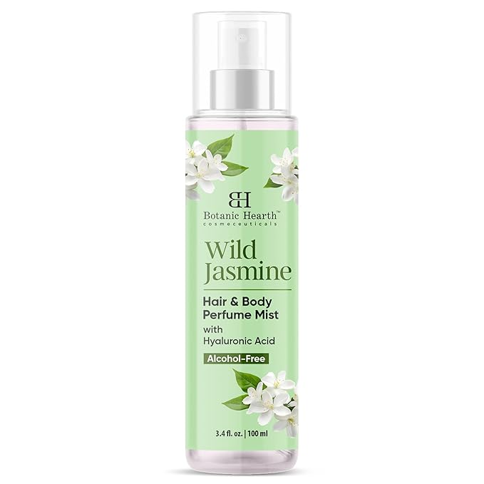 Botanic Hearth Wild Jasmine Hair Perfume for Women & Body Perfume Mist 3.4 fl oz – Alcohol-Free, Hydrating & Refreshing Body Spray with Hyaluronic Acid – Long-Lasting Floral Fragrance