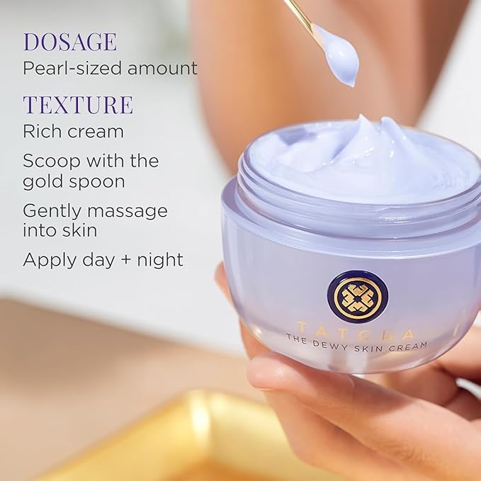 TATCHA The Dewy Skin Cream, Jumbo | Rich Line-Plumping Moisturizer - Hydrate, Plump, and Protect Dry Skin | 75 ml / 2.54 fl. oz.