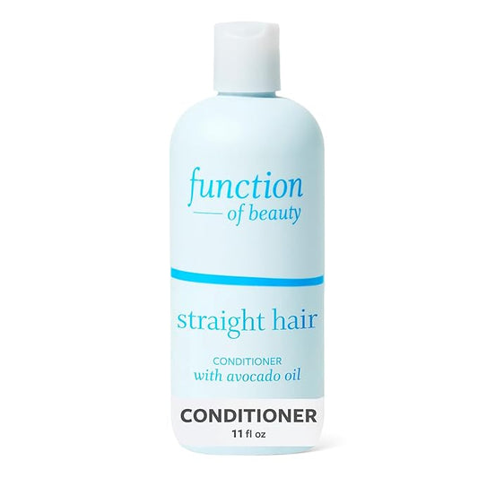 Function of Beauty Straight Hair Conditioner - Sulfate-Free Conditioner for Natural Volume & Shine - Anti-Frizz, Lightweight & Hydrating with Avocado Oil - Oily Hair Care Products