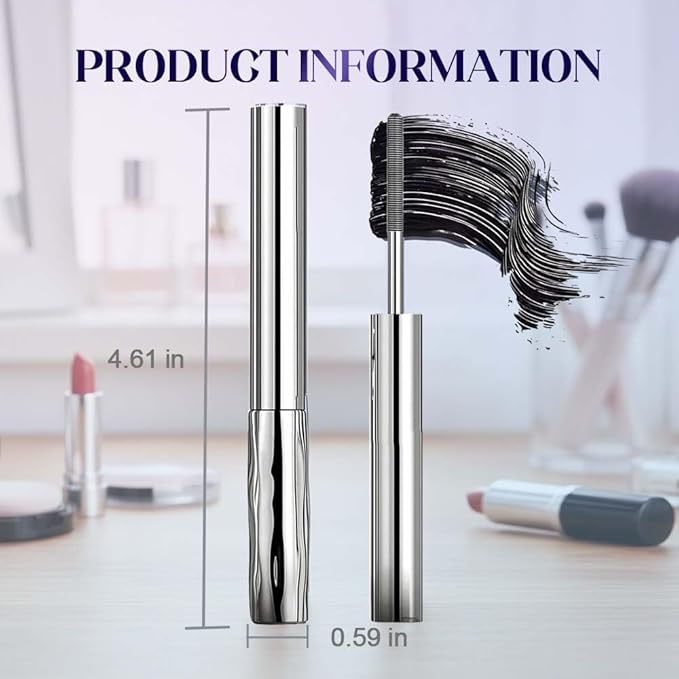 Iron Wand Mascara, 2026 New Tubular Eyelash Primer, 3D WaterproofLong Curling Mascara, Natural And Non-Smudged Eyelash Primer (Black*3)
