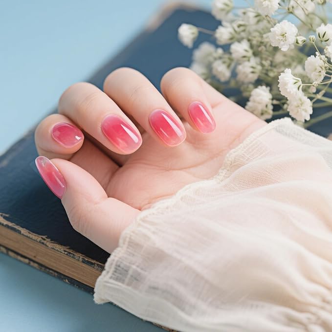 JODSONE Fruit Jelly Gel Nail Polish 10ml Soak Off LED Gel Polish Jelly Pink Nail Color Salon Quality Long-Lasting Vegan & Cruelty-Free Need U V Lamp Curing