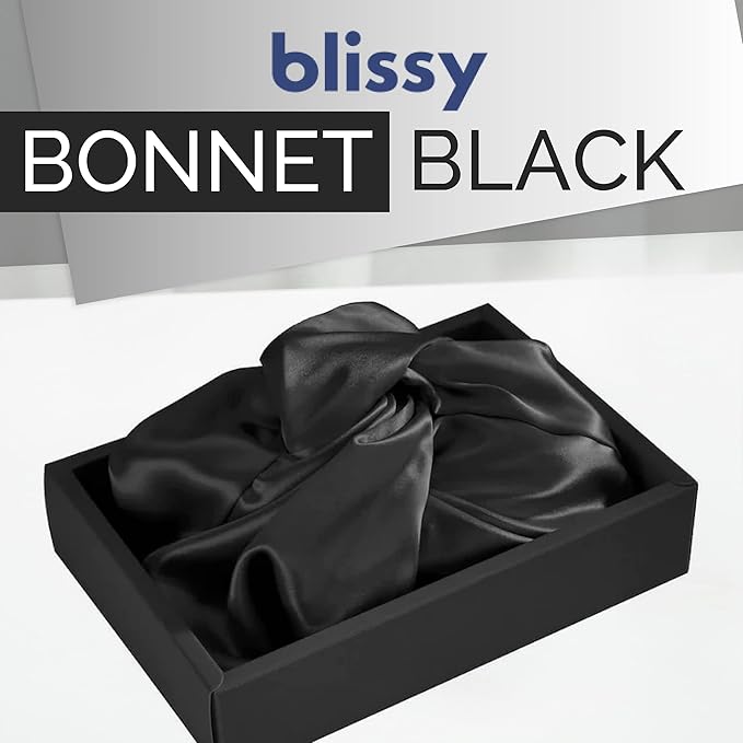 BLISSY Silk Bonnet For Sleeping For Long And Curly Hair - 100% Pure Mulberry Silk 22 Momme 6a High-grade Fibers