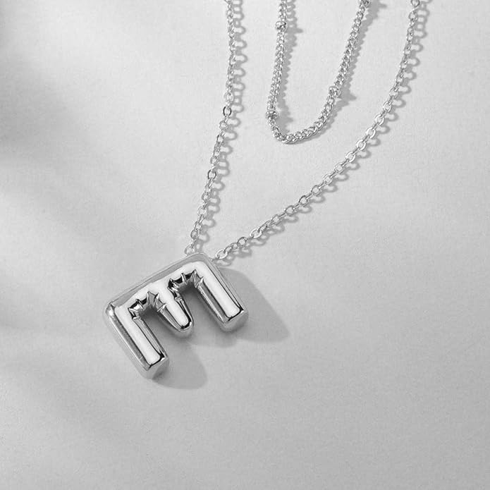 PANSHI Gold Initial Necklaces Gifts for Teen Girls Women Girlfriend Teen Girl Gifts Trendy Stuff Layered Bubble Letter Necklace Gold Jewelry Birthday Gift