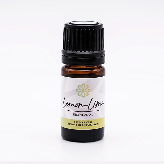Essence Lemon-Lime Essential Oil – 100% Pure & Therapeutic Grade – Perfect for Aromatherapy, Diffusers & Recharging Essence Nasal Diffuser Rings – Natural Stress & Mood Support (5mL)