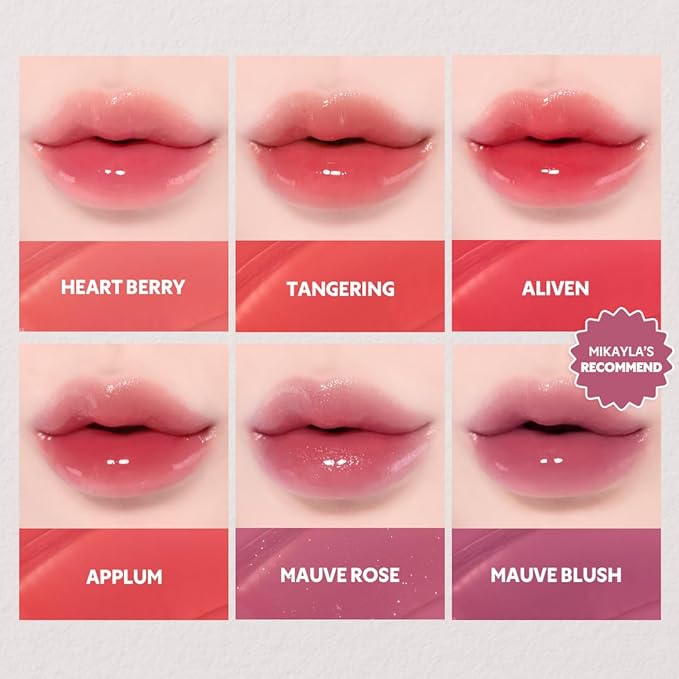 TIRTIR [*Mini Size Waterism Tinted Lip Gloss #14 Rose Bell, 0.06 Fl Oz – Kiss Ready Lipgloss, 12H Long Lasting Non Sticky Natural Tinted Glow Korean Multiuse Cheek and Lip Tint for Women gift
