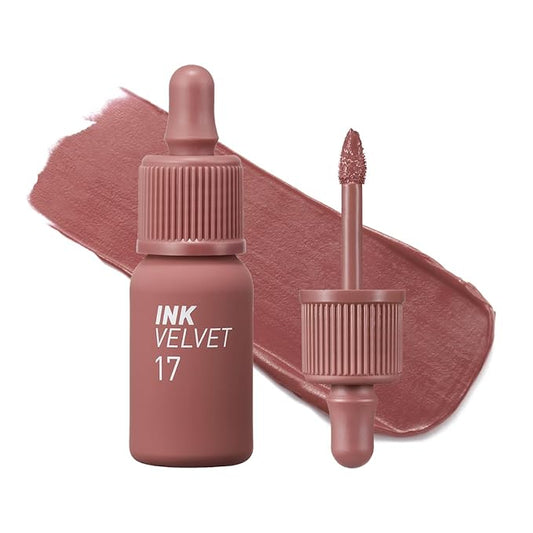 Peripera Ink the Velvet Lip Tint - High Pigment Color, Longwear, Weightless, Gluten-Free, Paraben-Free (017 ROSY NUDE)