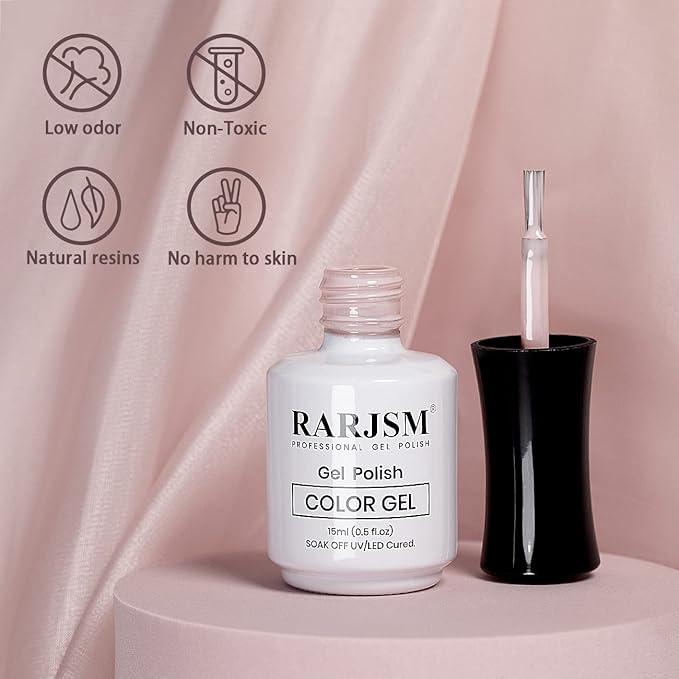 RARJSM Nude Gel Polish Opaque Pink Mavue Skin Tone Milky Gel Nail Polish 15ml 1 Piece Neutral Soak Off UV LED Cured Nail GelPolish for Nail Art French Manicure Salon DIY Home