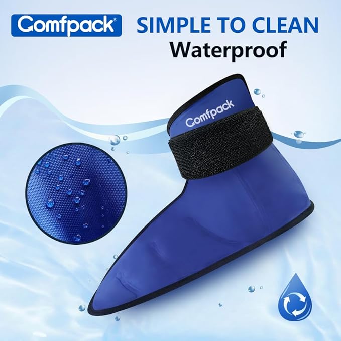 Comfpack Foot Ice Pack Wrap for Plantar Fasciitis Hot Cold Therapy Ice Boot for Foot After Surgery, Plantar Fasciitis, Achilles Tendonitis, Swelling, Heel Pain