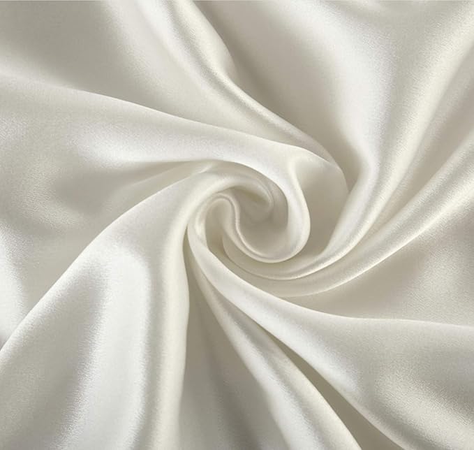 Mulberry Silk Pillowcases Set of 2, Hypoallergenic Satin Pillow Covers for Hair and Skin, with Hidden Zipper, Both Side 100% 19 Momme Silk (White,Queen)