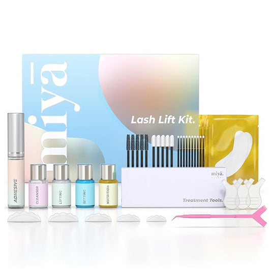 Keratin Lash Lift Kit | Eyelash Perm Kit | Semi-Permanent LVL Curling & Lifting Eyelashes | Lasts Up to 6 Weeks | Includes All Tools | Home & Salon Use | Vegan Eyelash Lift Kit | Miya Lash