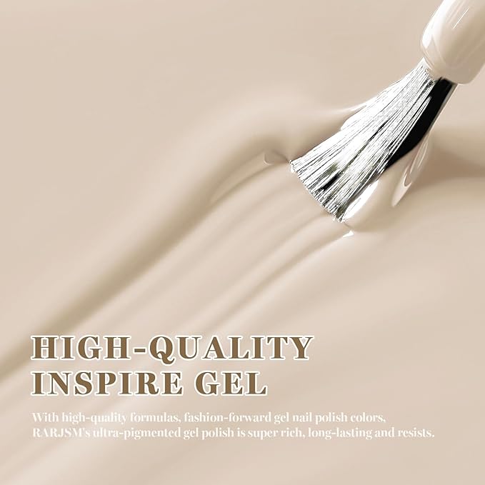 RARJSM Beige White Gel Nail Polish 1PCS 15ML Long Lasting Milky Ivory White Creamy Gelpolish Soak off U V Curing Required Nail Art French Manicure Salon DIY at Home