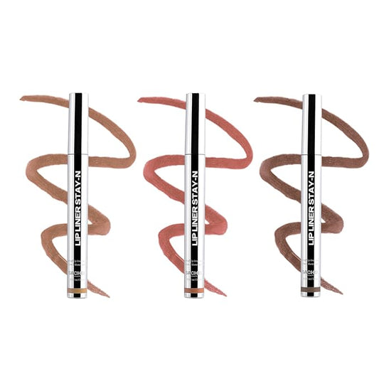 Sacheu Lip Liner STAY-N Peel Off Lip Stain — Long Lasting Waterproof Lip Tint with Hyaluronic Acid & Vitamin E — Transfer Proof Matte Finish, Vegan & Cruelty-Free (Core Bundle)