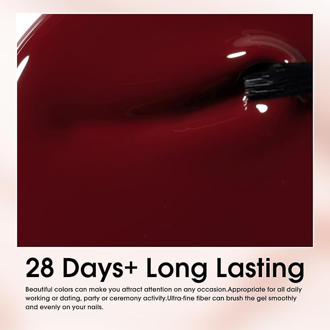 VENALISA Burgundy Red Gel Polish 1 Pcs Dark Red Color Fall Gel Nail Polish Soak Off UV Gel DIY at Home Manicure Salon Nail Art For Girls Women