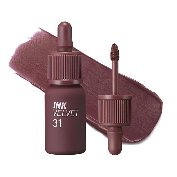 Peripera Ink the Velvet Lip Tint - High Pigment Color, Longwear, Weightless, Gluten-Free, Paraben-Free (031 WINE NUDE)