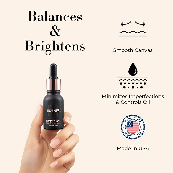 Luminess Velvet Veil - Hydrating Makeup Primer Serum - Pore Minimizer, Smooths Wrinkles and Fine Lines - Lightweight, Non-Greasy, Long-Lasting Make up Gripping Formula, For All Skin Types
