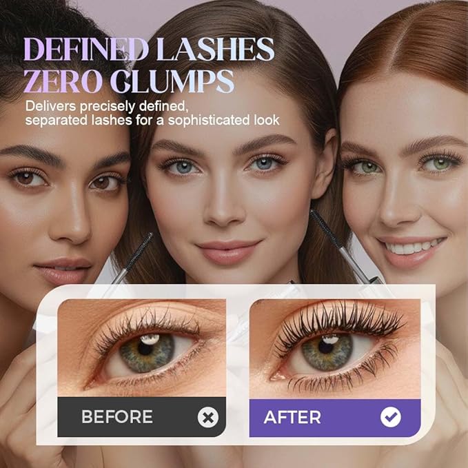 Iron Wand Mascara, 2026 New Tubular Eyelash Primer, 3D WaterproofLong Curling Mascara, Natural And Non-Smudged Eyelash Primer (Black)