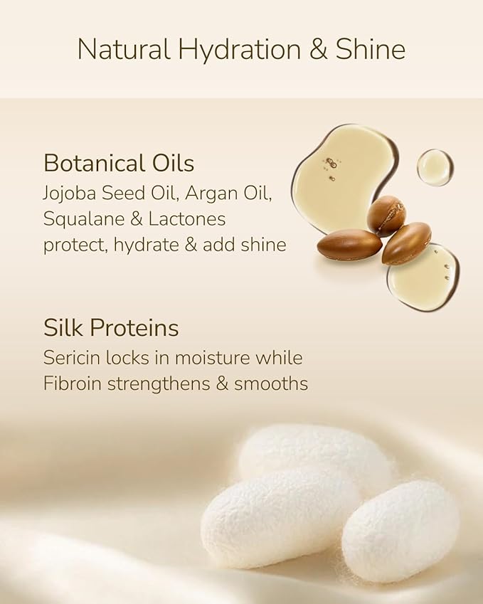 SILK THE RICH Hair Oil Heat Protectant & Split End Repair, Salon-Quality Treatment with Argan Oil for Frizzy, Curly, Damaged, Dry Hair, Fragrance Scalp Moisture, Travel Size, White (1.7 fl oz, 50ml)