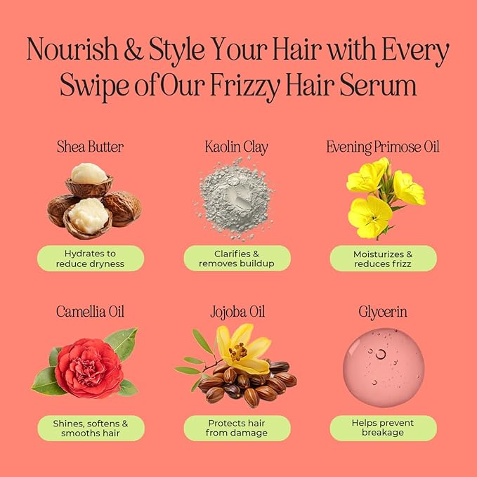 INH Hair Mascara for Flyaways | Quick Slick Hair Finishing Stick for Flyaways, Frizz Control, & Slick Back Look | Non Greasy & Non Comedogenic Smoothing Serum & Frizz Tamer Wand | Peach Tart, 18ml