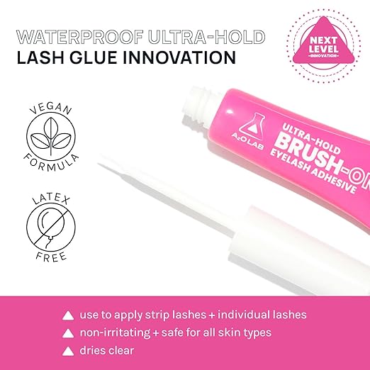 A2O Lab Ultra-Hold Brush-On Eyelash Adhesive, Clear, Waterproof, Latex-Free (3)