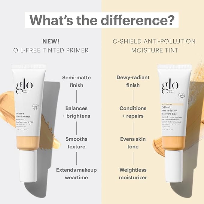 Glo Skin Beauty Oil-Free Tinted Primer SPF 30, (Medium Deep) 1.7 Fl Oz - Mineral Makeup for Face, 4-in-1 Foundation Primer, Sheer Coverage, Skincare & Sunscreen With Broad Spectrum UVA/UVB Protection