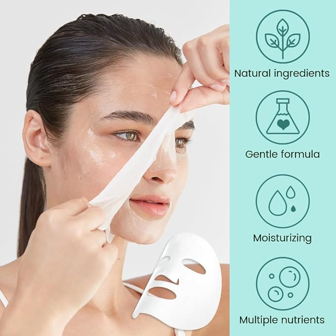 CAKAILA Face Sheet Mask Skincare,Hydrating Spa Face Mask For Sensitive Skin,Moisturize,Nourish for All Skin Types,Natural Skin Care Spa Face Mask for Women Men,Pack of 8