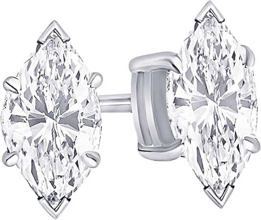Houston Diamond District 1 to 10 Carat IGI Certified LAB GROWN Diamond Stud Earrings for women 4 Prong Push Back (E/F Color VS2/SI1 CLARITY)
