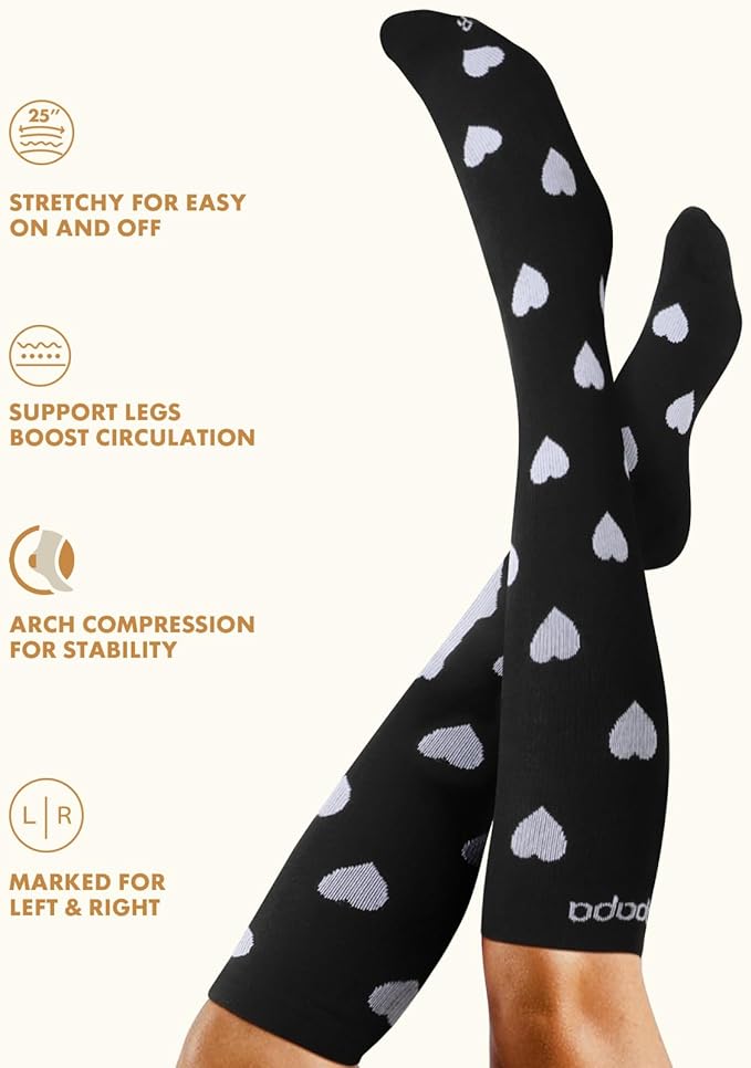 Lalapapa Cute Compression Socks for Women - 3 Pairs 20-30 mmHg Graduated Support Lightweight for Daily Wear Travel Nurse