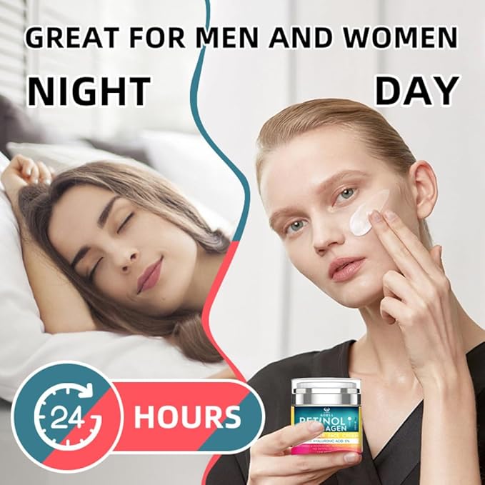 SORYA Retinol & Collagen Face Cream – Hydrating Facial Moisturizer with Hyaluronic Acid & Peptides for Daily Skin Care