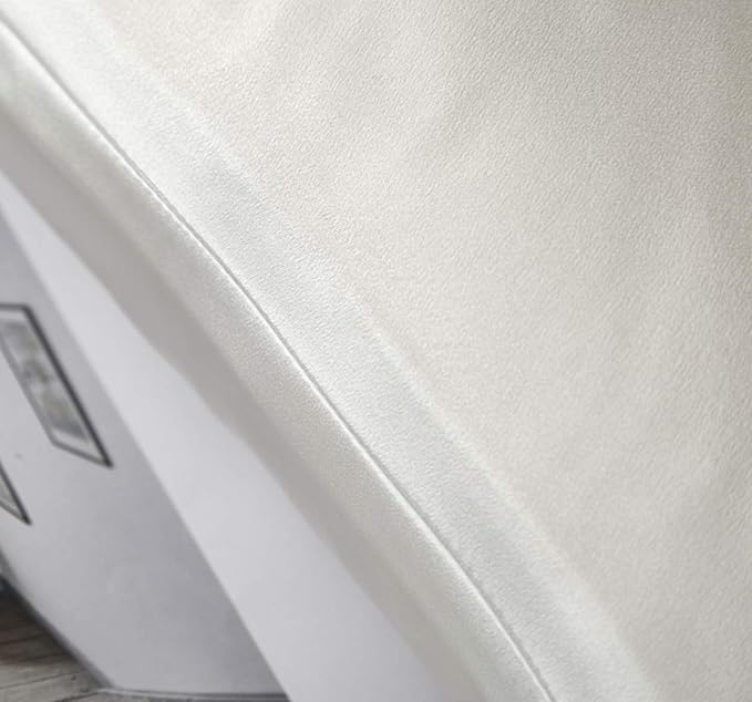 Mulberry Silk Pillowcases Set of 2, Hypoallergenic Satin Pillow Covers for Hair and Skin, with Hidden Zipper, Both Side 100% 19 Momme Silk (White,Queen)