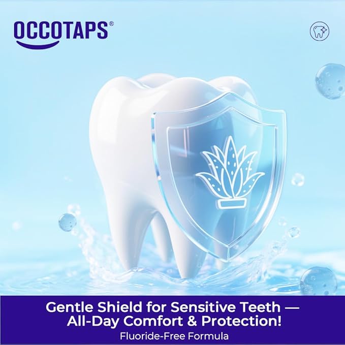 OCCOTAPS Agave Sensitive Toothpaste, Fluoride-Free Natural Whitening Toothpaste for Sensitive Teeth, Gentle Gum Care, Removes Surface Stains, Fresh Mint Herbal Formula, 1Pk US Manufactured