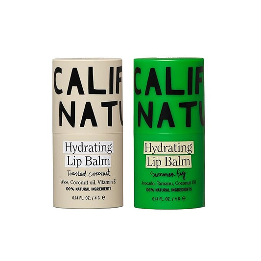 California Naturals Hydrating Lip Balm Duo, Petroleum Free, Natural, Cruelty Free, 100% Naturally Derived, All Skin Types, 0.28 Fl Oz (Pack of 2), Toasted Coconut & Summer Fig