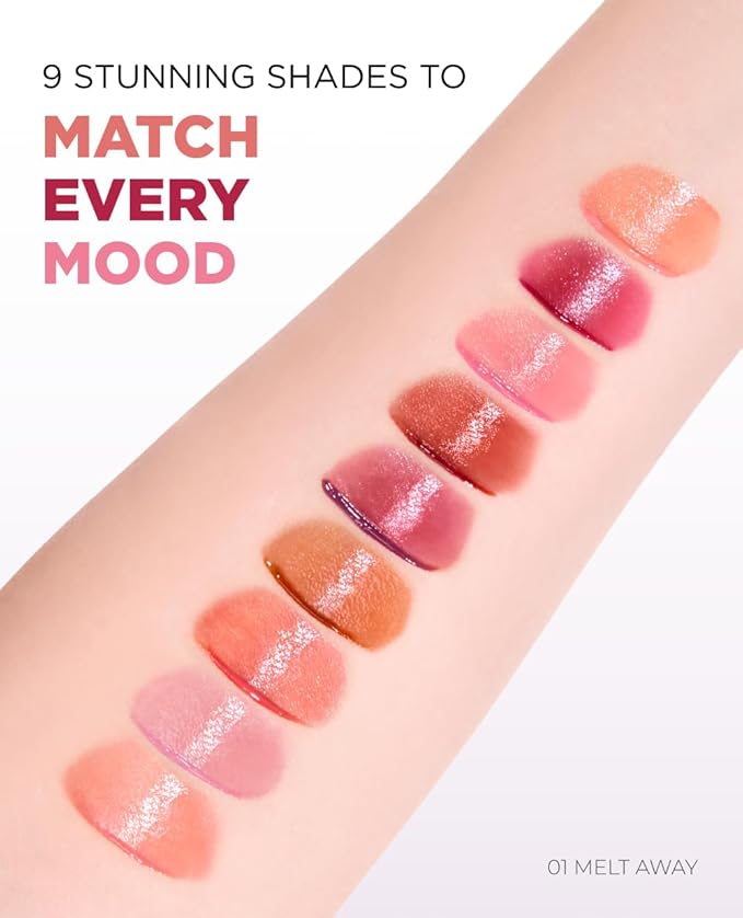 EITHER& Dewy Syrup Tint 01 – Melt Away | Vibrant & Fresh Color Lip Tint, All-Day Juicy Glow, Smudge-Proof, Hydrating, Long-Lasting, Non-Sticky Formula (4.3g)