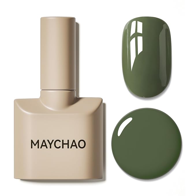MAYCHAO 15ML Christmas Green Gel Nail Polish 1Pc Matcha Green Gel Polish Soak Off UV LED Nail Polish Nail Art Starter Manicure Salon DIY at Home, 0.5 OZ
