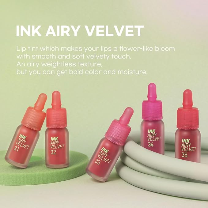Peripera Ink Airy Velvet Lip Tint | High-Pigmentation, Lightweight, Soft, Moisturizing (031 MILD ROSE)