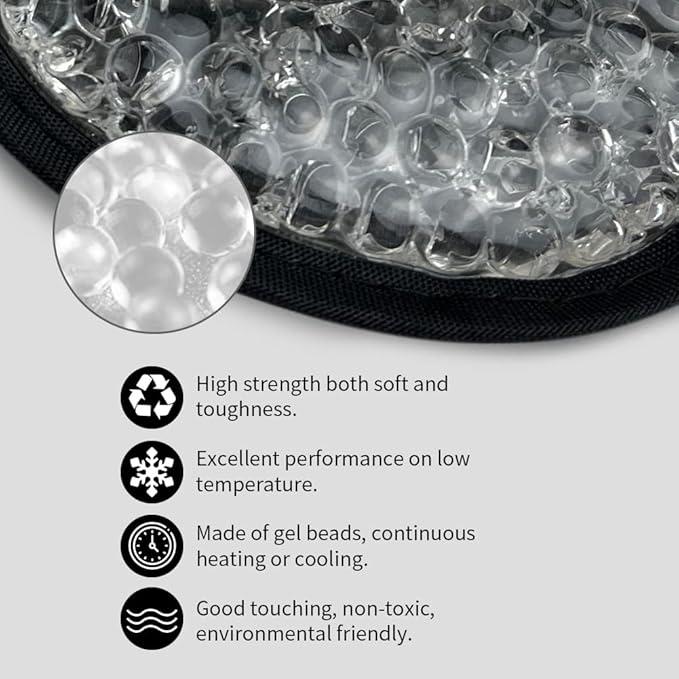 CONBELLA Cooling & Heating Eye Mask - Hot/Cold Use for Puffy Eyes, Headaches, Migraines, Sinus & Dark Circles (2 Packs Black)