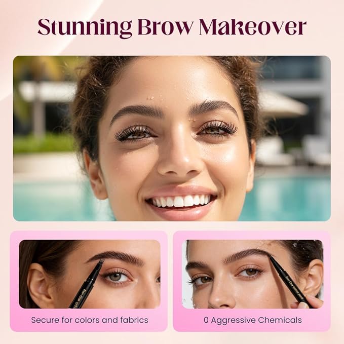 Eyebrow Dye for Men, Waterproof Magic Eyebrow Pencil, Beard Pencil Filler for Men, Waterproof Sweat Proof Long Lasting Eyebrow Makeup for Full, Defined Eyebrows (Brown)