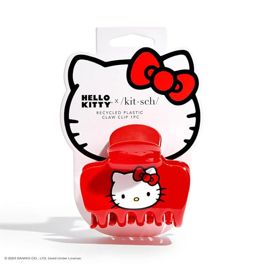 Kitsch Hello Kitty Recycled Plastic Puffy Medium Hair Clips for Women, Medium Claw Clips for Thick & Thin Hair | Ideal Gifts for Women, 1 Piece
