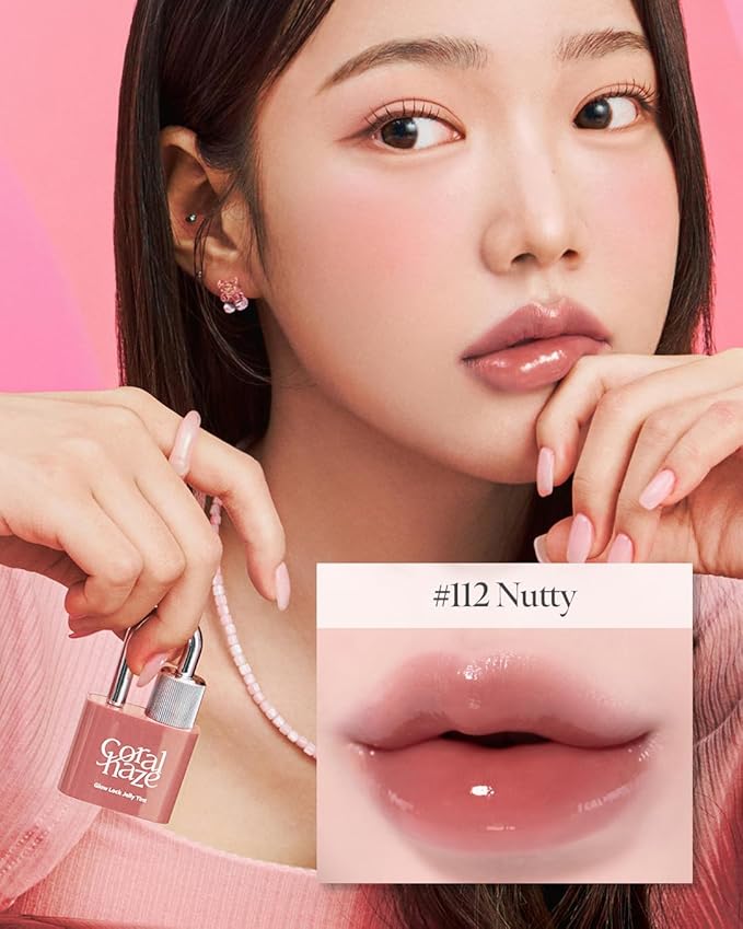 Glow Lock Jelly Tint 112 Nutty, Hydrating Water Glow Lip Stain, Non-Sticky Juicy Gloss, Long Lasting Glass Shine & Dewy Finish, Lightweight Moisturizing Lip Care, Korean Makeup