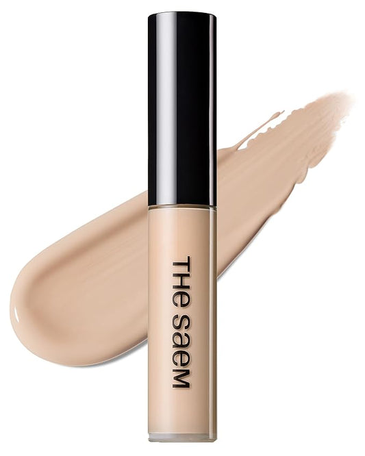 THESAEM Cover Perfection Tip Concealer 0.2 fl.oz. - 1.75 Middle Beige Warm Beige for Medium Skin Tone 22 - High Coverage Long Lasting Concealer - Korean Makeup for Dark Circles & Blemishes