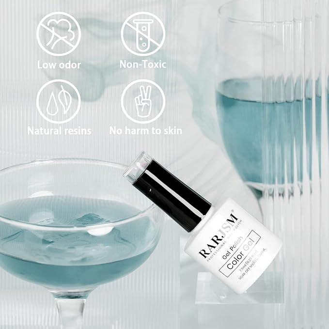 RARJSM Pearl Blue Gel Polish,Pearlescent Gel Nail Polish,Shell Glitter Purple Mermaid Shimmer Iridescent NailGel Polish Soak Off L E D U V Curing Requires Swirl Thread Effect DIY Manicure Use 7.5ML