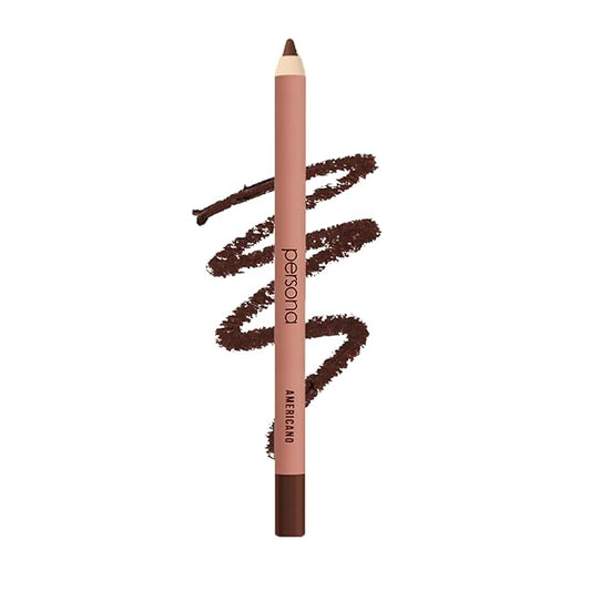 PERSONA Cosmetics Lip Liner | Creamy, Long-Wear Matte Pencil with Jojoba Oil | Hydrating & Easy to Apply | Shapes, Defines & Contours Lips | Vegan, Cruelty-Free, Paraben-Free | Made in USA, Americano