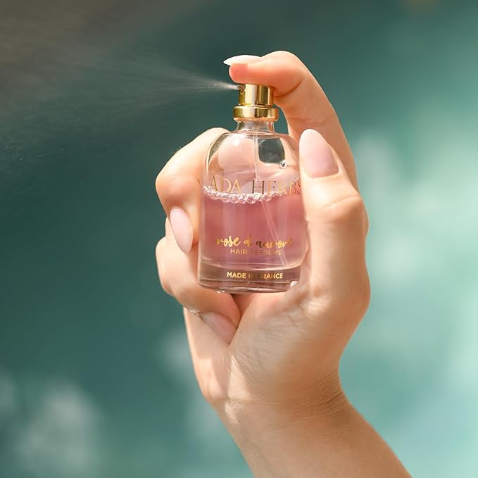 ADA HERBS Rose Hair Perfume for Women Long Lasting - Hair & Body Fragrance Mist with Castor Oil & Glycerin - Moisturizing Shine Spray for Frizz Control & Dry Hair - Alcohol Free Travel Size 1 fl. oz.
