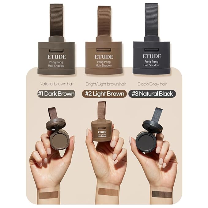 ETUDE Hair Pang Pang Shadow, Light Brown, Waterproof, For Facial Makeup, Hairline and Thin Hair, Hairline Powder