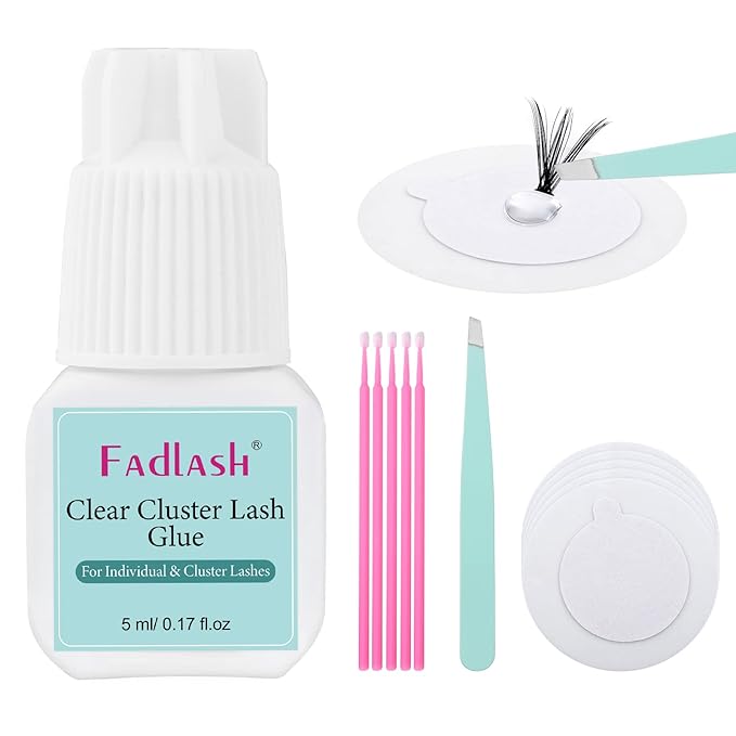 Lash Cluster Glue Fast Drying Long Lasting DIY Waterproof Clear Lash Glue for Eyelash Clusters for Self Application