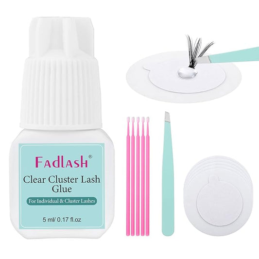 Lash Cluster Glue Fast Drying Long Lasting DIY Waterproof Clear Lash Glue for Eyelash Clusters for Self Application