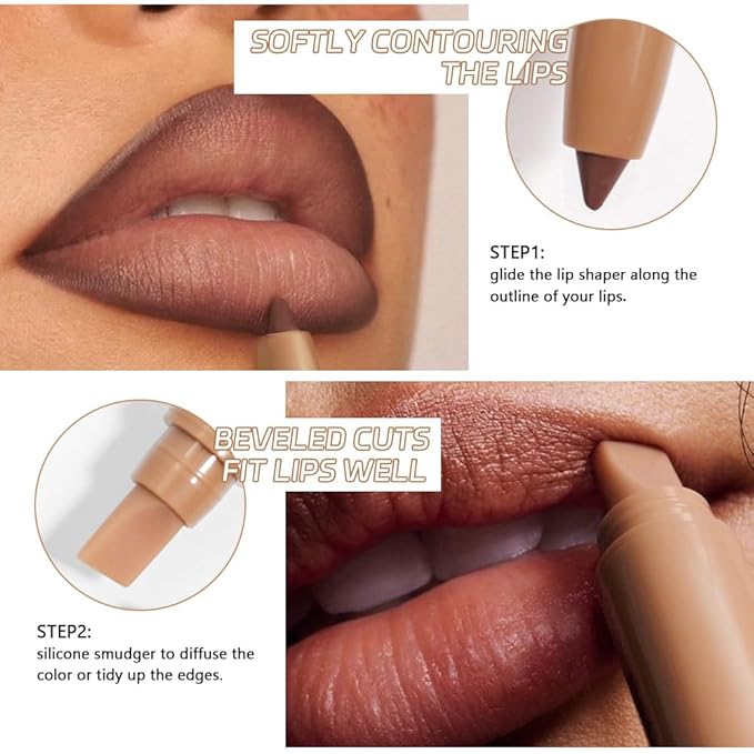 Waterproof Matte Lip Liner Pencil with Silicone Smudger – Long-Lasting Retractable Velvet Crayon, Define & Sculpt Lips, Vegan & Cruelty-Free, Perfect for Work, Date, Party & Travel (03#, pack of 1)