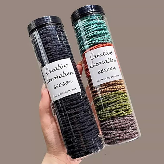 Elastic Hair Ties, Thick Seamless Hair Bands No Damage Soft Ponytail Holders Hair Accessories for Girls Women (D 200 Pieces,One Size)