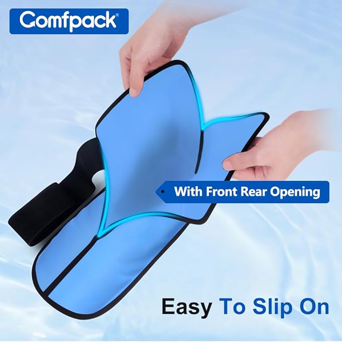 Comfpack Foot Ankle Ice Pack Wrap for Plantar Fasciitis, 2 Packs Reusable Gel Ice Pack for Foot After Surgery, Ice Boot Pain Relief for Achilles Tendonitis, Bunion, Swelling