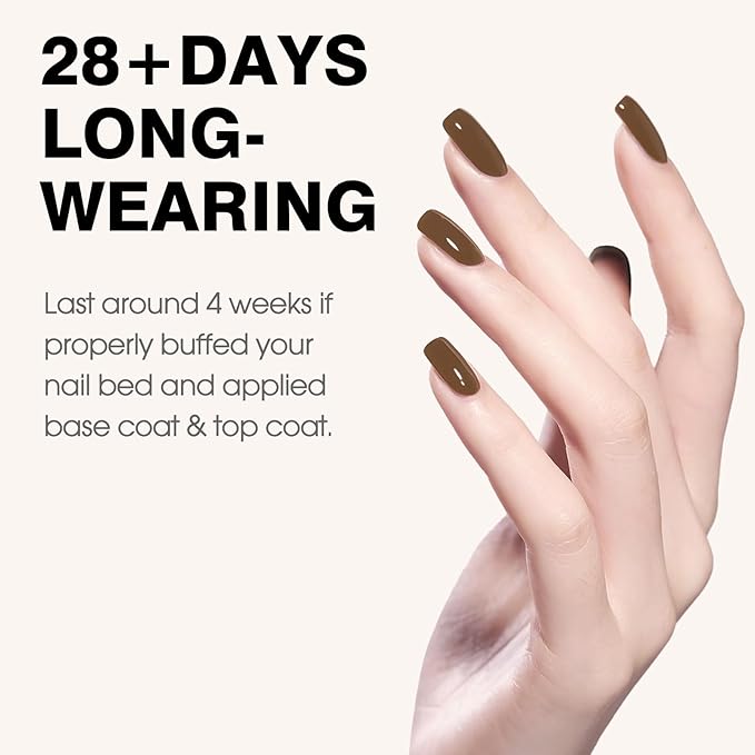CANNI Dark Brown Gel Polish, 1Pcs Brown Nail Polish Gel High Gloss Soak Off UV French Manicure Salon DIY